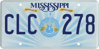 MS license plate CLC278