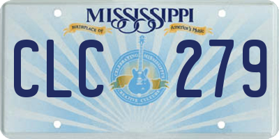 MS license plate CLC279