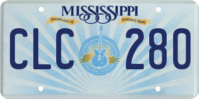 MS license plate CLC280