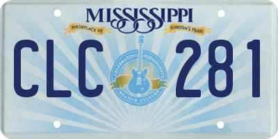 MS license plate CLC281