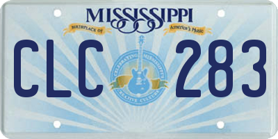 MS license plate CLC283