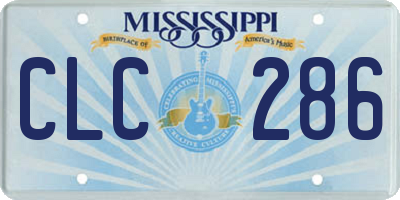 MS license plate CLC286