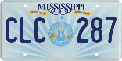 MS license plate CLC287