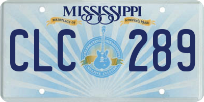 MS license plate CLC289