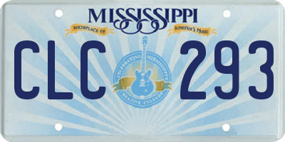 MS license plate CLC293
