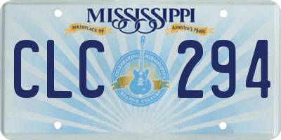 MS license plate CLC294