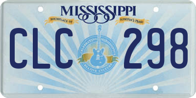 MS license plate CLC298