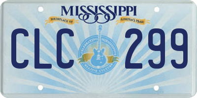MS license plate CLC299