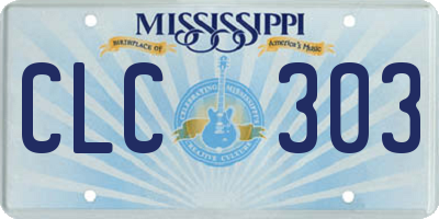 MS license plate CLC303