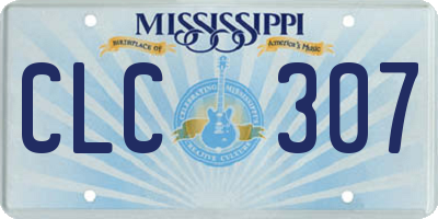 MS license plate CLC307