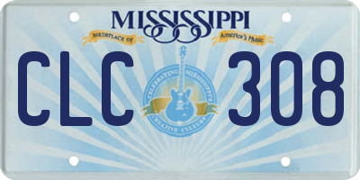 MS license plate CLC308