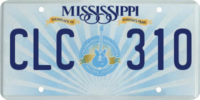 MS license plate CLC310