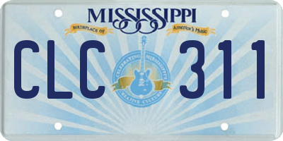 MS license plate CLC311