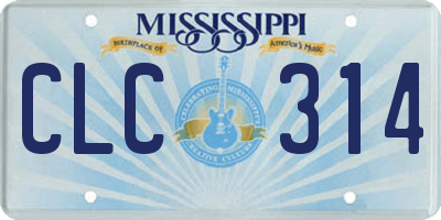 MS license plate CLC314