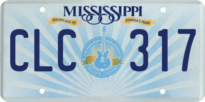 MS license plate CLC317
