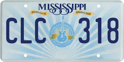MS license plate CLC318