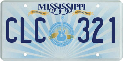 MS license plate CLC321