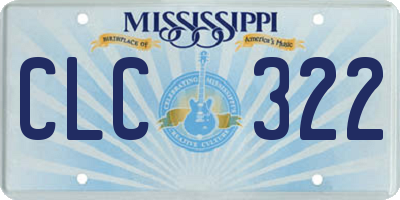 MS license plate CLC322
