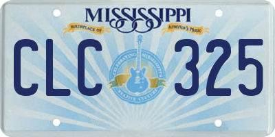 MS license plate CLC325