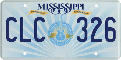 MS license plate CLC326