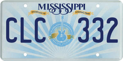 MS license plate CLC332