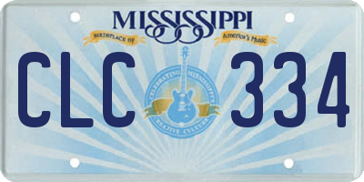 MS license plate CLC334