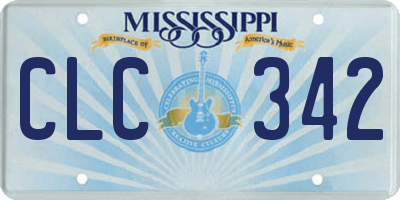 MS license plate CLC342