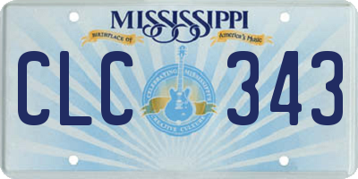 MS license plate CLC343
