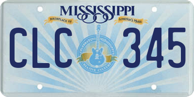 MS license plate CLC345