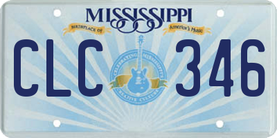 MS license plate CLC346