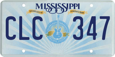 MS license plate CLC347