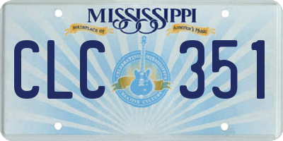 MS license plate CLC351