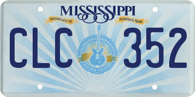 MS license plate CLC352