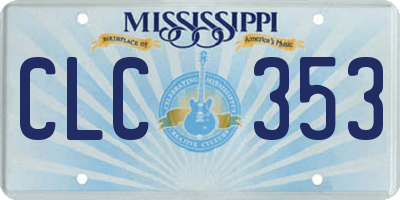 MS license plate CLC353