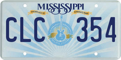 MS license plate CLC354