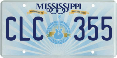 MS license plate CLC355
