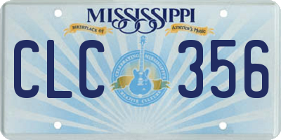 MS license plate CLC356