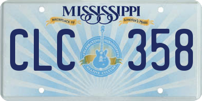 MS license plate CLC358