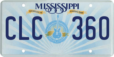 MS license plate CLC360