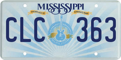 MS license plate CLC363