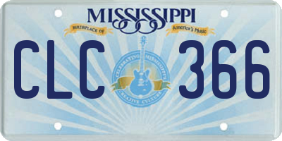 MS license plate CLC366