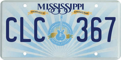 MS license plate CLC367