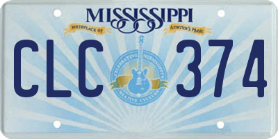MS license plate CLC374