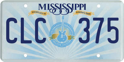 MS license plate CLC375