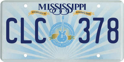 MS license plate CLC378