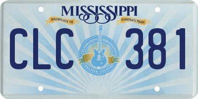 MS license plate CLC381