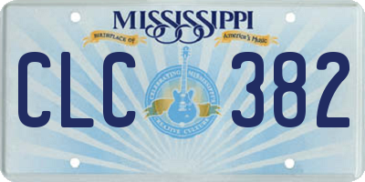 MS license plate CLC382
