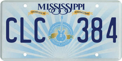 MS license plate CLC384