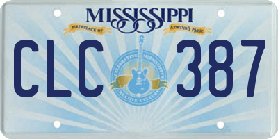 MS license plate CLC387