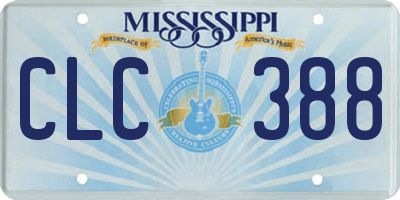 MS license plate CLC388